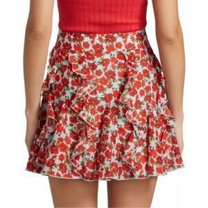 ALICE + OLIVIA Sherley Ruffle Godet Mini Skirt, Sz 4, $295 G19